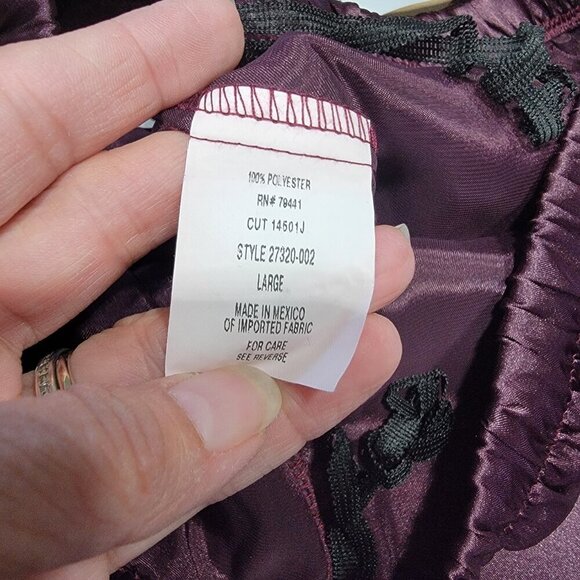 LA Intimates Size L Aubergine Purple Satin Pajama 2-Piece Set, NEW with Tags - Picture 13 of 13